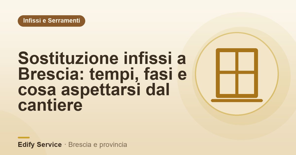 Sostituzione infissi a Brescia: tempi, fasi e cosa aspettarsi dal cantiere – Edify Service